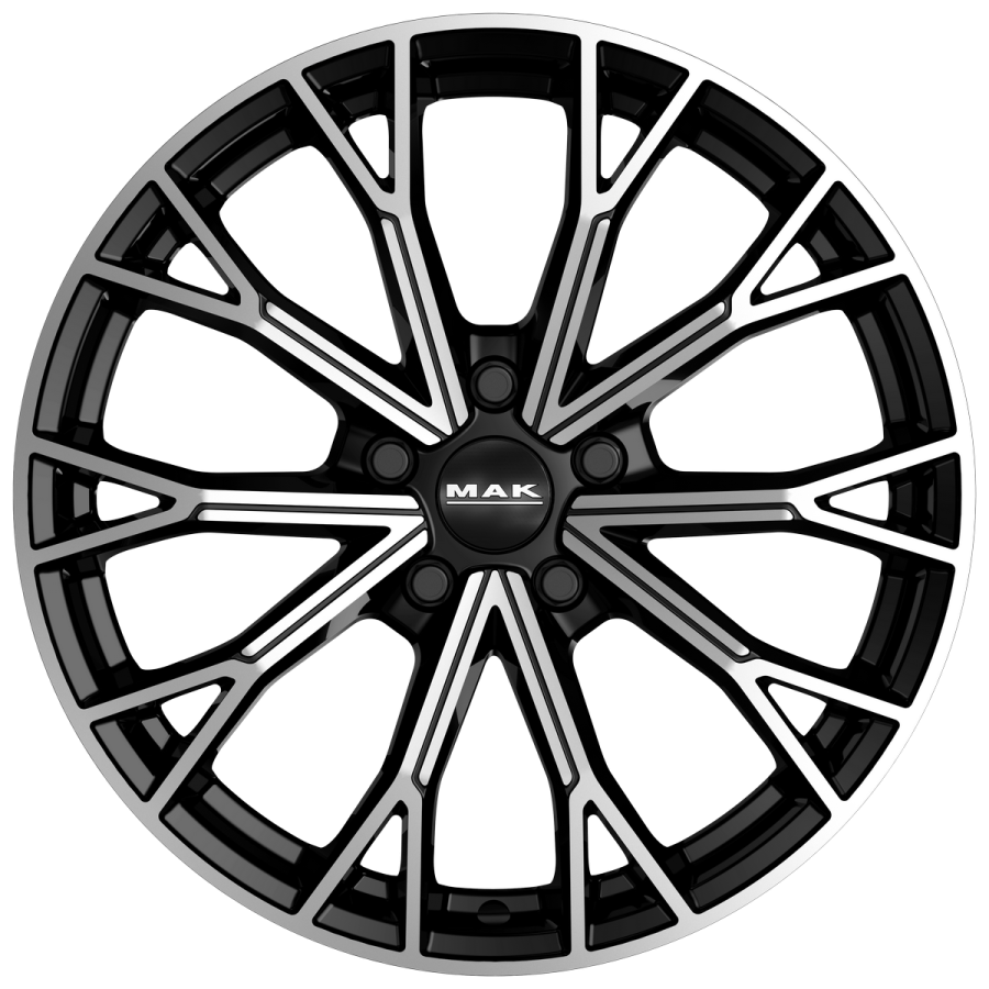 asphaltblackmirrorfront temp Immagine frontale cerchi in lega MAK modello Asphalt colorazione black mirror